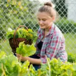 fresh summer lettuce garden backyard