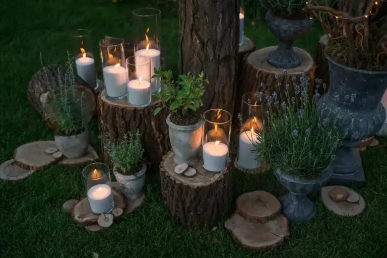 cozy Swedish summer patio outdoor lighting plants