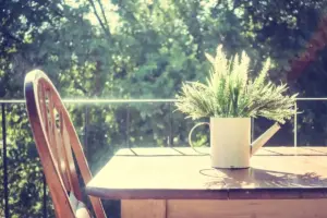 summer garden Sweden colorful plants cozy corner outdoor lighting