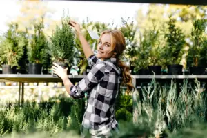 lush personal backyard patio plants Sweden