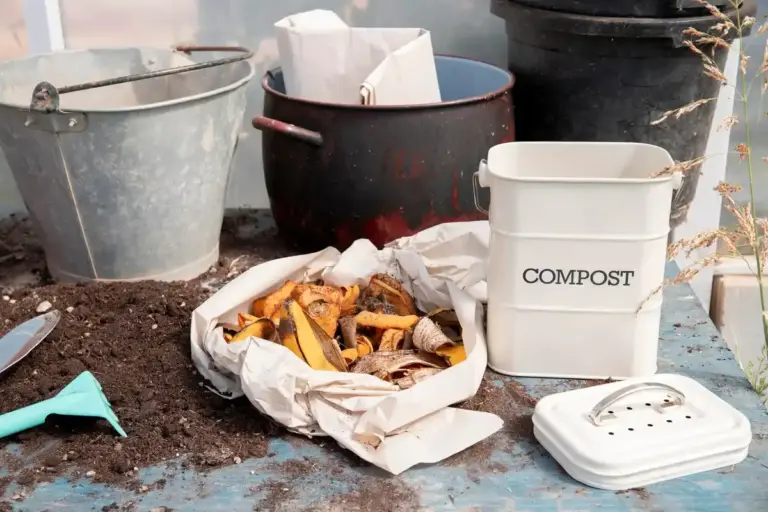 home compost bin garden backyard soil enrichment